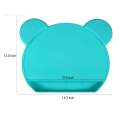 Placemat de succión de silicona de forma de oso de grado alimenticio