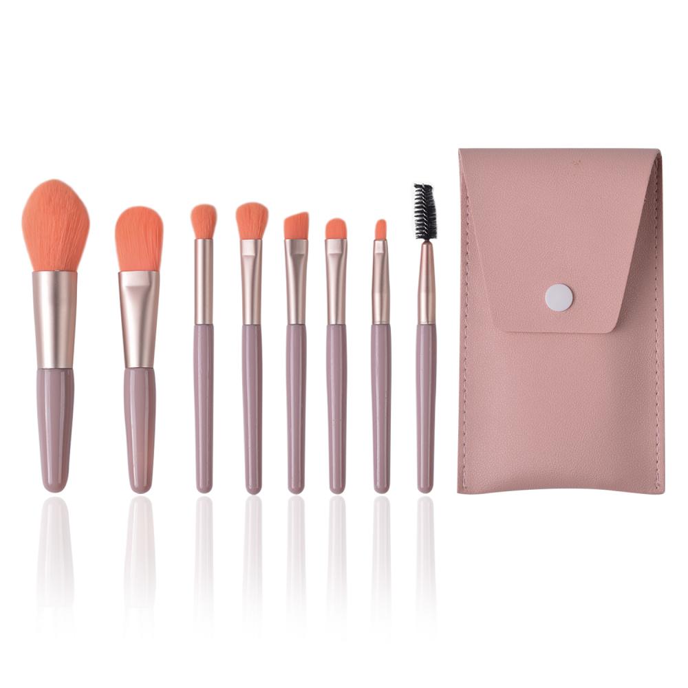 Juego de brochas de maquillaje 8Pcs Synthetic Travel Makeup Brush Foundation Cosmetics Powder Face Makeup Brush Set With Bag