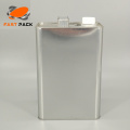 F-style square metal tin container with screw lid