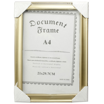 Quadro de documento A4 ouro