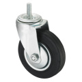 Middle Duty Series Caster - Threaded W / O Brake - Black Industrial Rubber (rolamento de rolos)