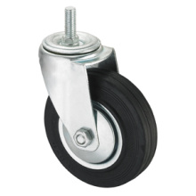 Middle Duty Series Caster - Threaded W/O Brake - Black Industrial Rubber (roller bearing)