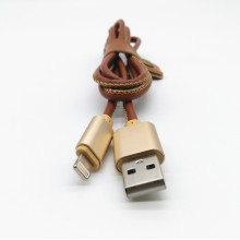 Factory Directly PU Leather USB Data Cable for iPhone 6plus