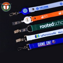 Medaille Polyester Lanyard Custom bedrucktes elastisches Satinband