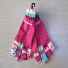 child  acrylic knitted cartoon applique magic  gloves