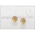 brincos de dangle Shamballa cristal