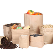 Custom Cheap Food Packaging Brown Kraft Paper bread Bag, Wholesale accept custom greaseproof FOOD PAPER BAG
