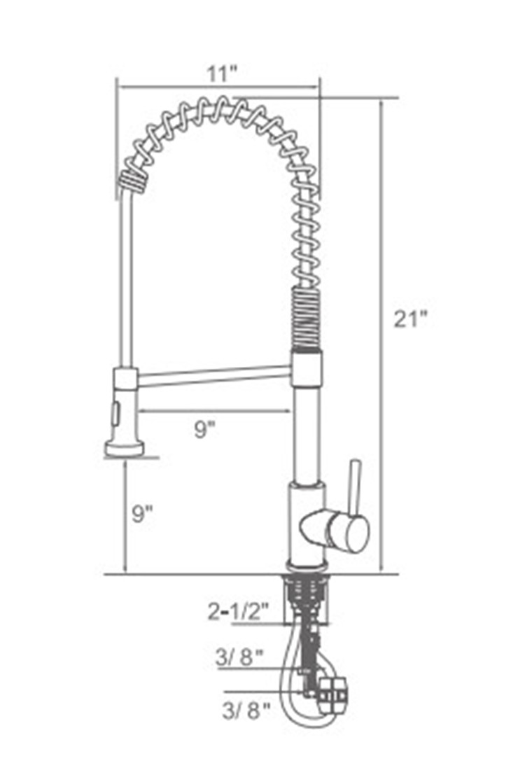 Brass Pull Down Kitchen Faucet