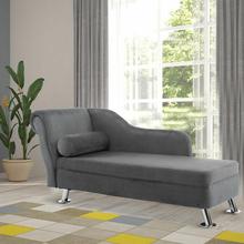 Plush Cloth Upholstered Chaise Longue Sofa