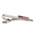 Official American Flag Silver Tie Bar Clip