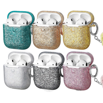 Avión de gota Airpods Bling protector Bling Glitter Funda de silicona