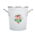 Metal Ice Bucket With Scoop White