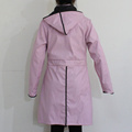 Pink sólido capuz impermeável PU Raincoat