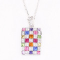 Mixedcolor Fashion Women Square Pendant Necklace