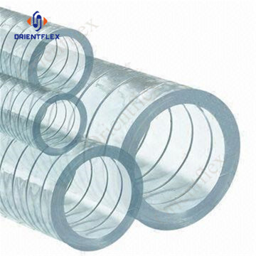 pvc flexible transparent wire spring reinforced hose pipe