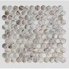 Brown Tans Hexagonal Hot Melt Glass Mosaic Tile