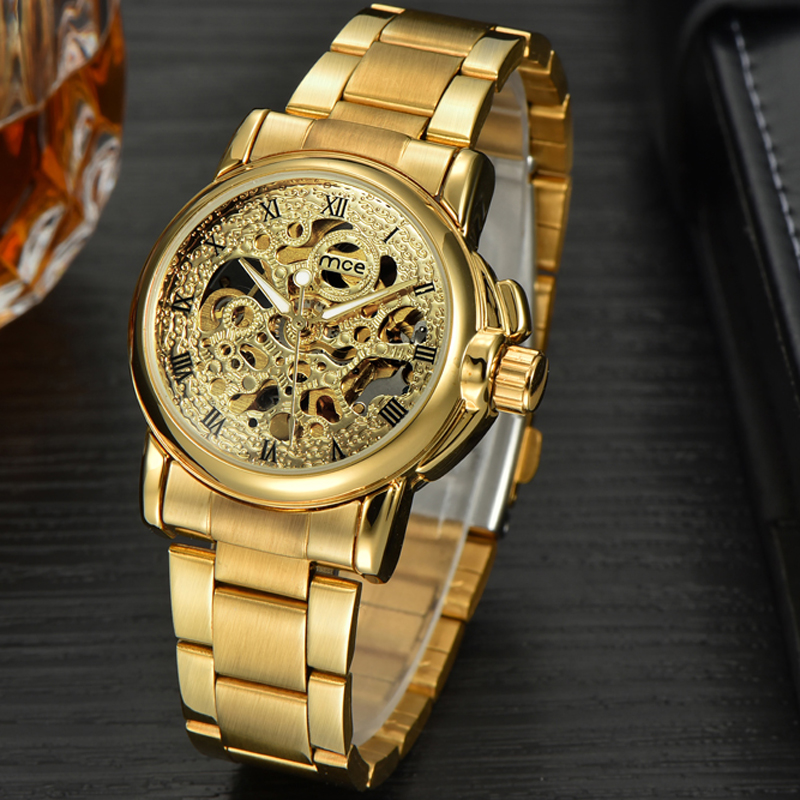 Gold Stainless Steel Man Watch By Foksy