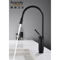 Single-handle black kitchen sink mixer