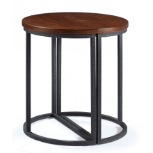 Classic Metal Leg Round Restaurant WoodTop Coffee Tables