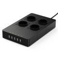 Intelligent Power Stirp EU/Us/UK/Au Plug 4 Outlet with 5 Ports USB Charger