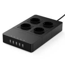 Intelligent Power Stirp EU / Us / UK / Au Stecker 4 Outlet mit 5 Ports USB Ladegerät