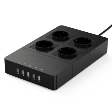 Intelligent Power Stirp EU/Us/UK/Au Plug 4 Outlet with 5 Ports USB Charger