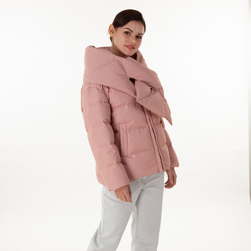 Pink down jacket