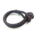 Mens Fashion Monkey Fist Knot Brown Leather Bracelet