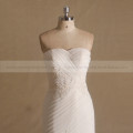 Dainty Sweetheart Pleated Crystal Wedding Gown Long Tail Two pieces