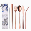 Cutlery set spoon fork knife straw set