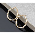 Stainless steel gold Circle hoop earring with enamel