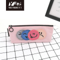 Smile face removable pattern cute canvas pencil case