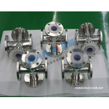 PFA Lined four way Pipe fittings