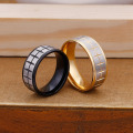 Aço inoxidável Two Tone Mens Rings Band