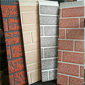 Metal insulated outdoor brick wall paneling