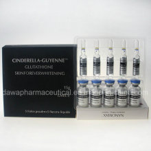 Blanchiment de la peau 5vials + 5AMPS poudre lyophilisée Stock 3000mg Injection de glutathion