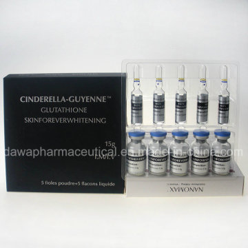 Skin Whitening 5vials + 5ampPS Lyophilisierte Pulver Lager 3000mg Glutathion Injektion