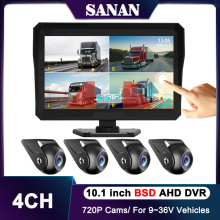 10,1 Zoll 4 Kanalfahrzeugmonitorsystem mit 2,5D Touch/BSD/Starlight Night Vision/360 ° Video/Loop -Datensatz