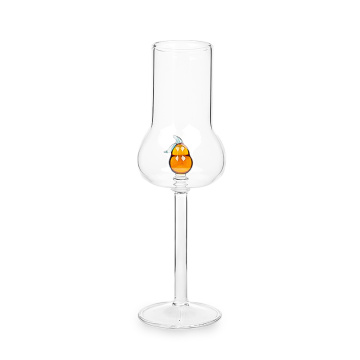 Bar hand blown borosilicate glass wine goblet cup