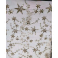 Star designs with beaded embroidery sequins fabric