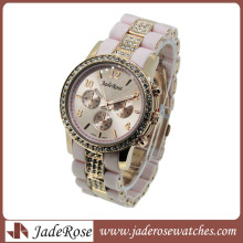 Relógios de diamante requintados relógio feminino de liga com pulseira de silicone