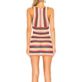 Lace-Up Neckline Rainbow Striped Wrap Mini Dress