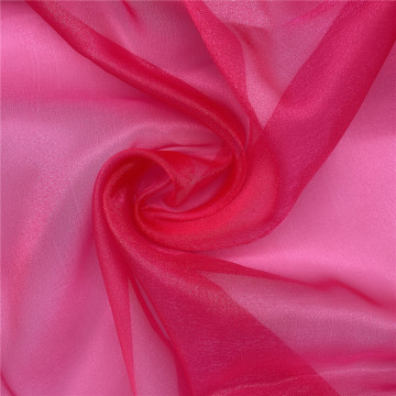 Sparkle Organza Tulle Fabric Fuschia for Lady Dress