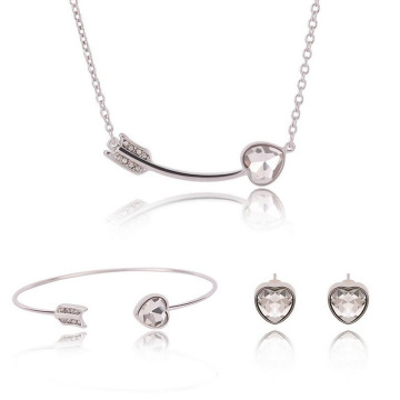 Fashion Contracted Style Jewelry Silver Plated Diamond Jewelry Sets