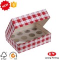 Caja de comida barata para cupcakes con ventana transparente