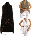 Monogrammed Creme / Tan Faux Fur Vest (10122)