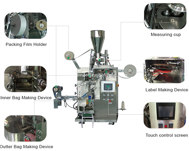 tea bag filling and sealing machine