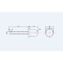 10mm ultrahohe Helligkeit gelbe LED 60 Grad