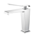 Chrome Single Square Handle Deck Mounted Hot And Cold Lead Free Brass Matt Black Basin Faucet