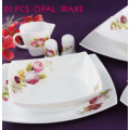 29 Head Milky White Glass Tableware With Dishes